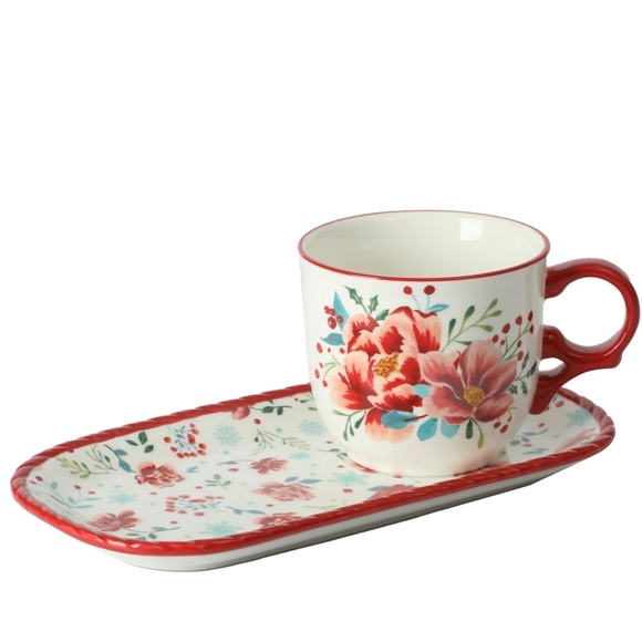 🎁 New Pioneer Woman Merry Meadow Cookie Tray and Mug Set - Picture 1 of 8